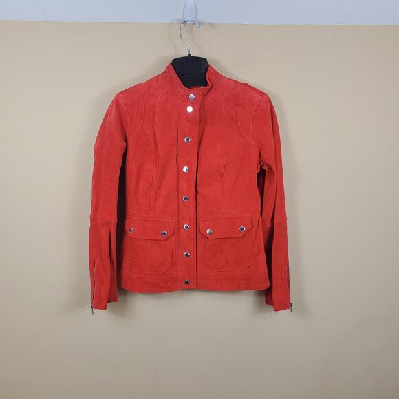 Isaac Mizrahi Live Leather Biker Jacket Size 2 - Picture 1 of 12